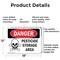 Signmission Pesticide Storage Area Danger Sign, Aluminum, 18in W x 12in L, 2PK OS-2PACK-DS-A-1218-L-1522 - alternate 3
